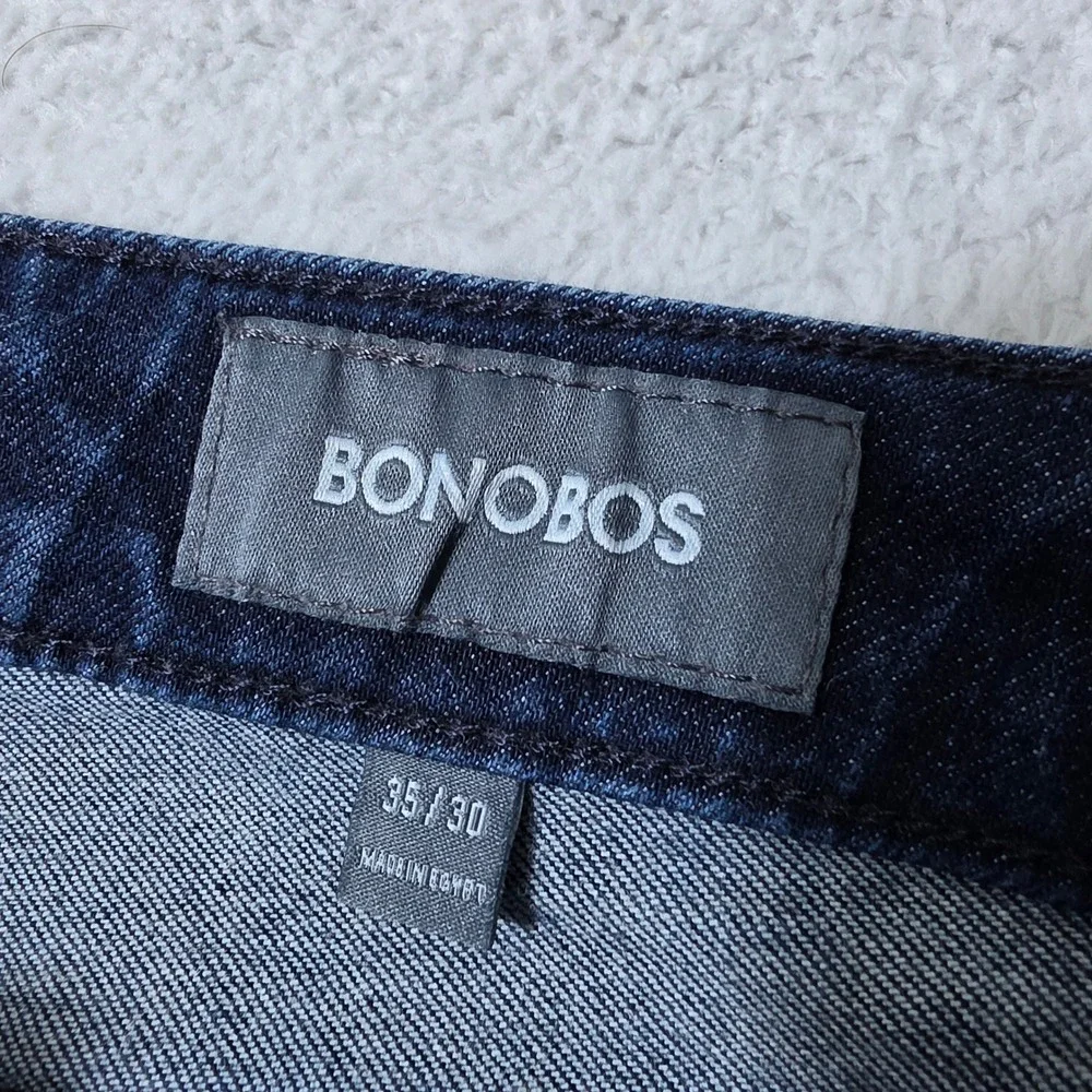 Bonobos Tailored Mens 35/30 Jeans Blue Cott Blend Stretch Dark Wash 23083-BLU32